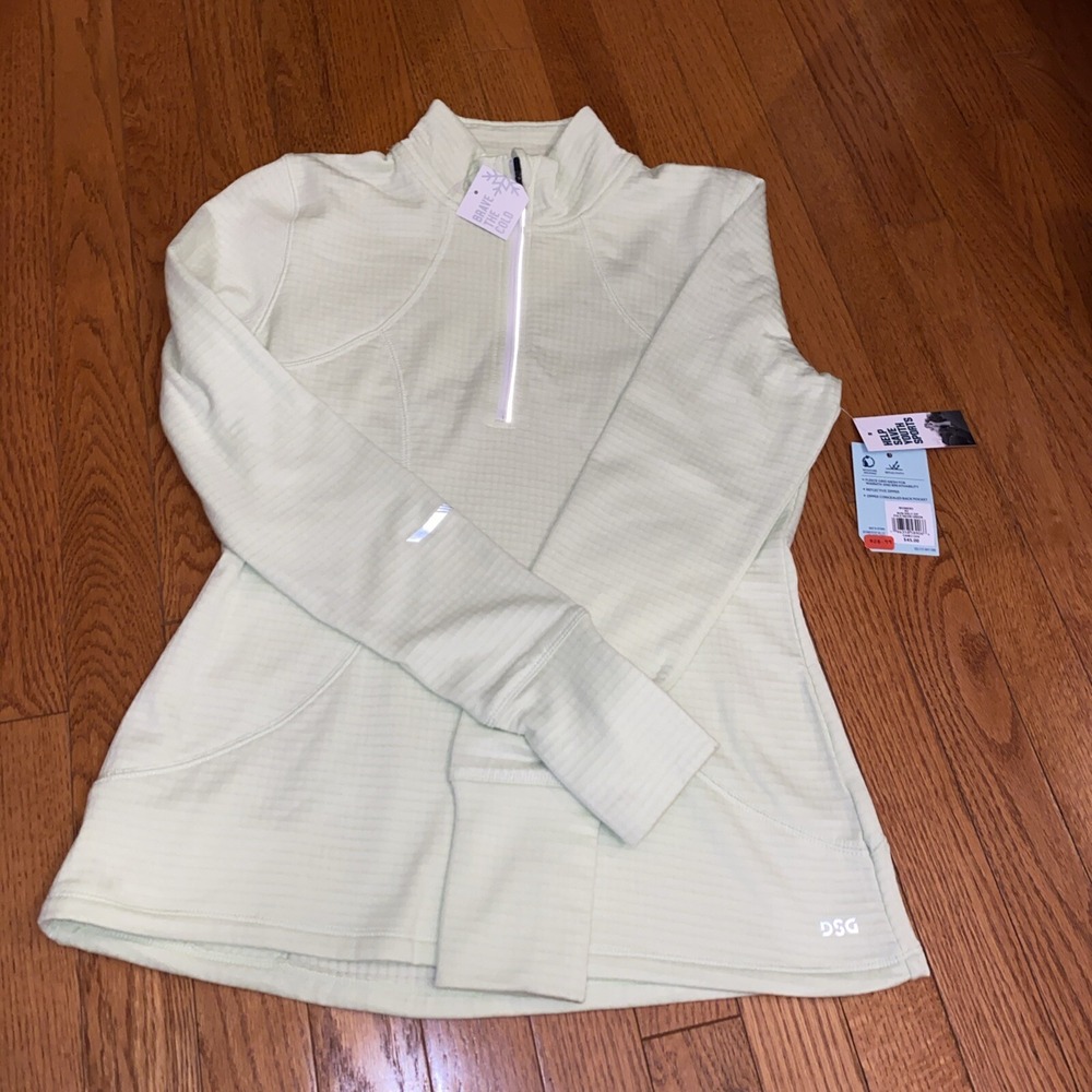 DSG Women's Cold Weather Long Sleeve Half Zip Pullover Top Green XS